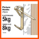 Everhang 8kg Picture Hanging Hook 25 Pack Brass Plated Durable