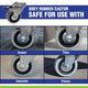 Easyroll 75mm Grey Rubber Swivel Plate Castor Plus Brake 55kg Load