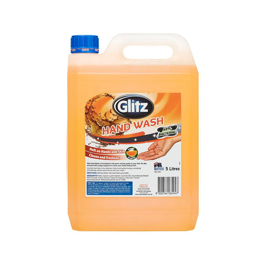Glitz Hand Wash 5L HDPE Plastic Gentle On Skin With Orange Oil