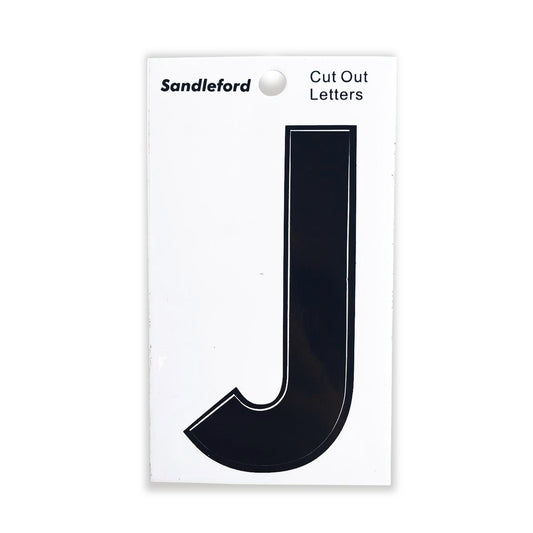 Sandleford 85mm Black Cut Out Self Adhesive House Letter J - PC - Weather Resistant - Easy To Apply