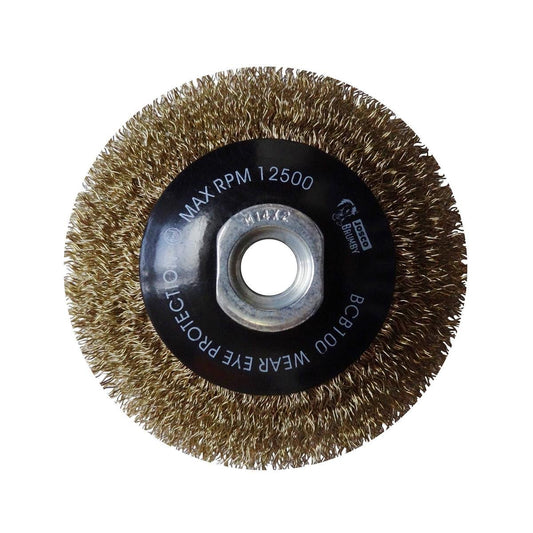 Josco 100mm Crimped Bevel Brush - Rust Removal - Steel Wire - Durable - Auzzistore