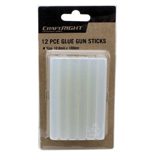 Craftright Glue Stick 10.8mm x 100mm EVA 12 Pack Permanent Bond - Auzzistore