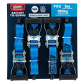 Grunt Ratchet Tie Down Set 38mm x 5m Polyester Easy Carry 4 Pack