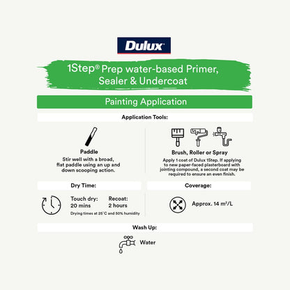 Dulux 1L 1Step Prep Primer Sealer Undercoat - Water Based - Mould Resistant
