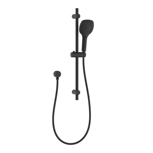 Mondella Cadenza Matte Black 5 Function Adjustable Rail Shower Set 127mm x 678mm - WELS 3 Star 9L/min - Durable & Efficient