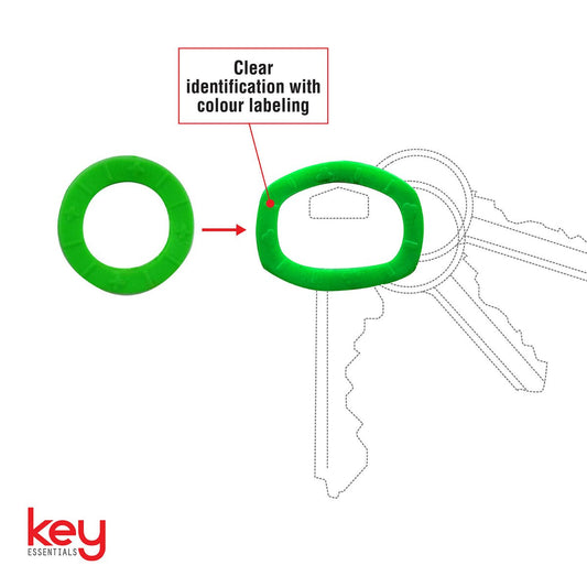 Key Essentials Key Tags - 15mm x 3mm - Rubber - Assorted Colours - 5 Pack – view 2