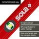 Sola Spirit Level 40cm Red - Precision Measurement Tool - Durable Aluminum