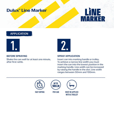 Dulux Spray Line Marker 500g - Yellow - High-Visibility - Quick-Drying