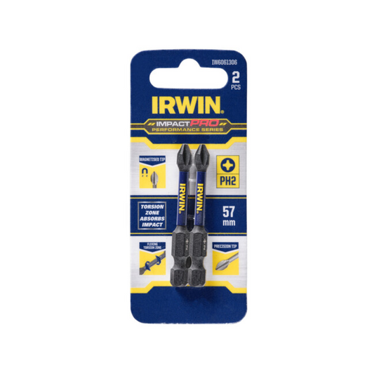 Irwin Impact Pro Performance Bits - 57mm - 2 Pack - High Strength - Magnetised - Auzzistore