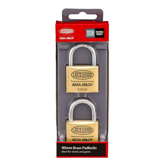 Lockwood 40mm Solid Brass 110 Series Padlock - Durable - Secure - Auzzistore