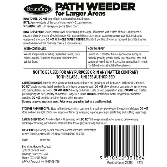 Brunnings Path Weeder - 1L - Bottle - Non-Garden Areas – view 2 - Auzzistore