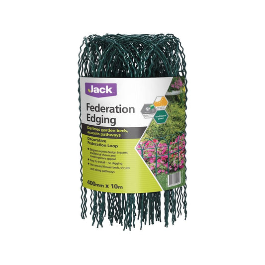 Jack Federation Edging - 400mm x 10m - Steel - Green - Easy Install - Auzzistore