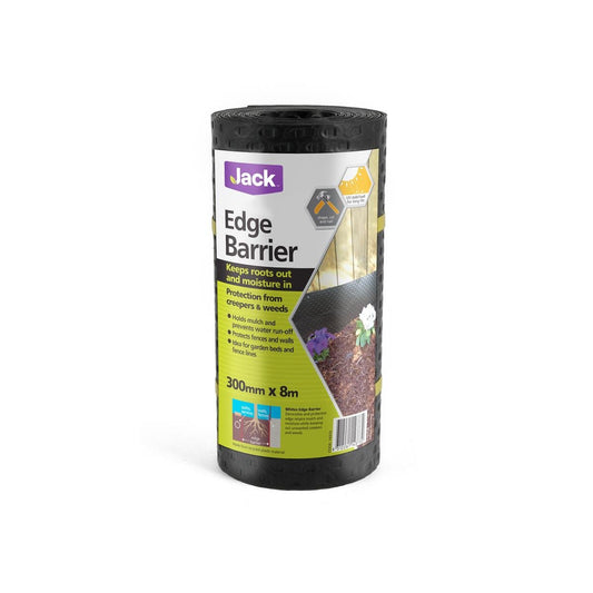 Jack Garden Edging 300mm x 8m Recycled Plastic Protects Mulch - Auzzistore