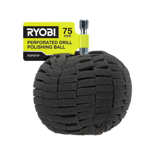 Ryobi 75mm Perforated Drill Polishing Ball - High-Density Foam - Durable Cleaning