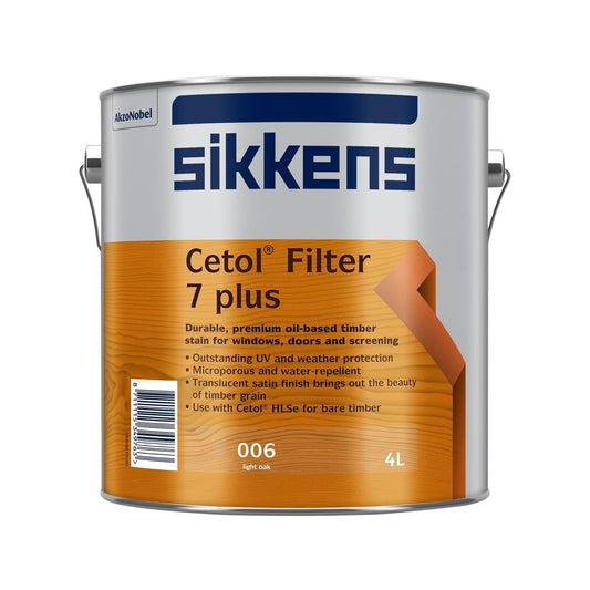Sikkens Cetol Filter 7 Plus Timber Finish 4L Light Oak - 210mm x 190mm - UV Protection - Auzzistore