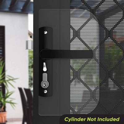 Rolltrak Black Hinged Screen Door Lock 60mm Alloy Easy Install