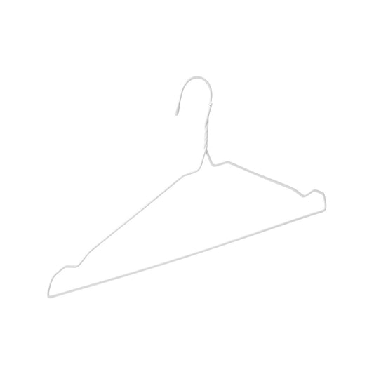 All Set White Coated Wire Clothes Hangers 10 Pack - 205mm x 31mm x 400mm - Slim Design – view 2 - Auzzistore