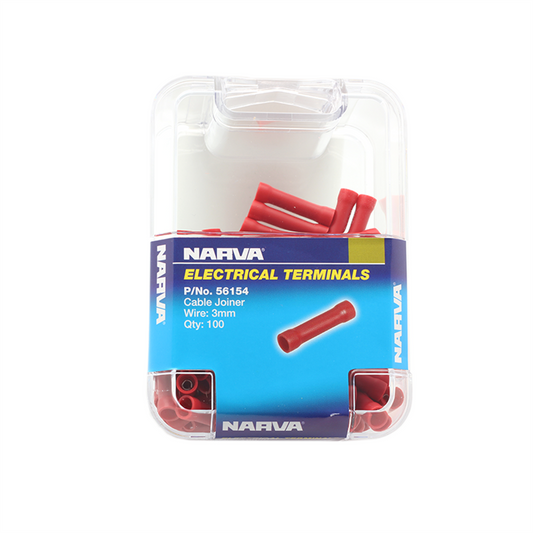Narva Cable Joiner Butt Splice 2.5-3mm Red Flared Vinyl 100 Pack - Auzzistore