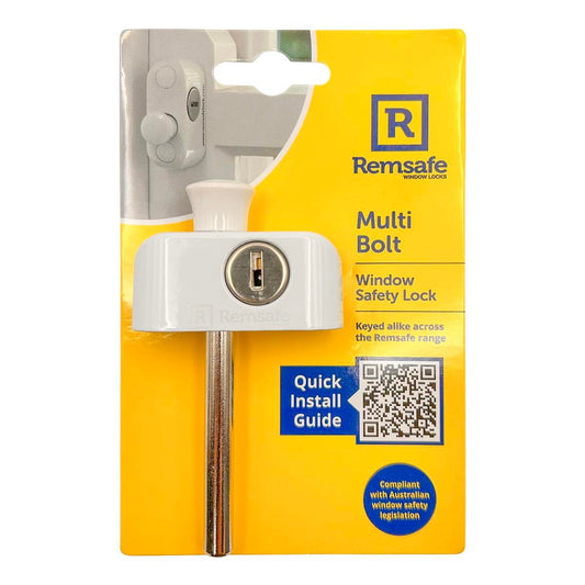 Remsafe Multi Bolt - 21mm - White Powdercoat Steel - Lockable - Auzzistore