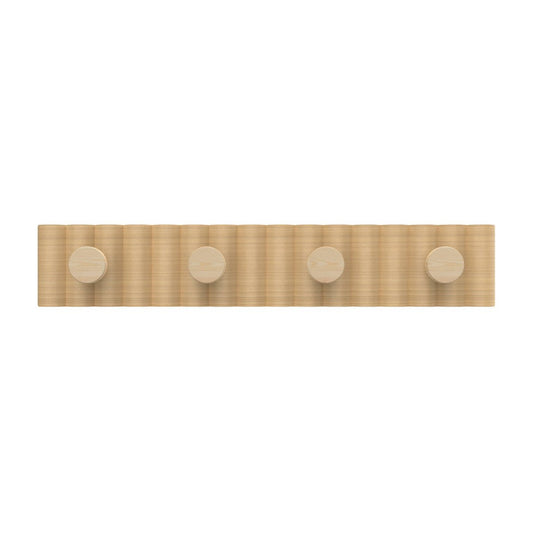 Mode 4 Timber Hooks on Timber Board Hook Rack - 4 Hooks - 450mm x 77mm