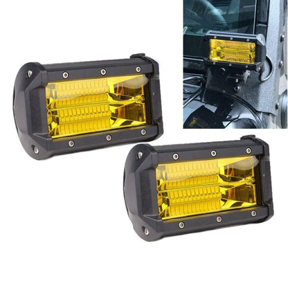 2x 5inch Flood LED Light Bar Offroad Boat Work Driving Fog Lamp Truck Yellow | Auzzi Store