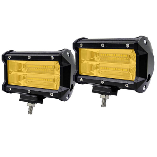 2x 5inch Flood LED Light Bar Offroad Boat Work Driving Fog Lamp Truck Yellow | Auzzi Store