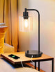 2x Pack Industrial Table Lamp with 2 USB Port for Bedside Nightstand Desk and Living Room Office (Bulb not Included) | Auzzi Store