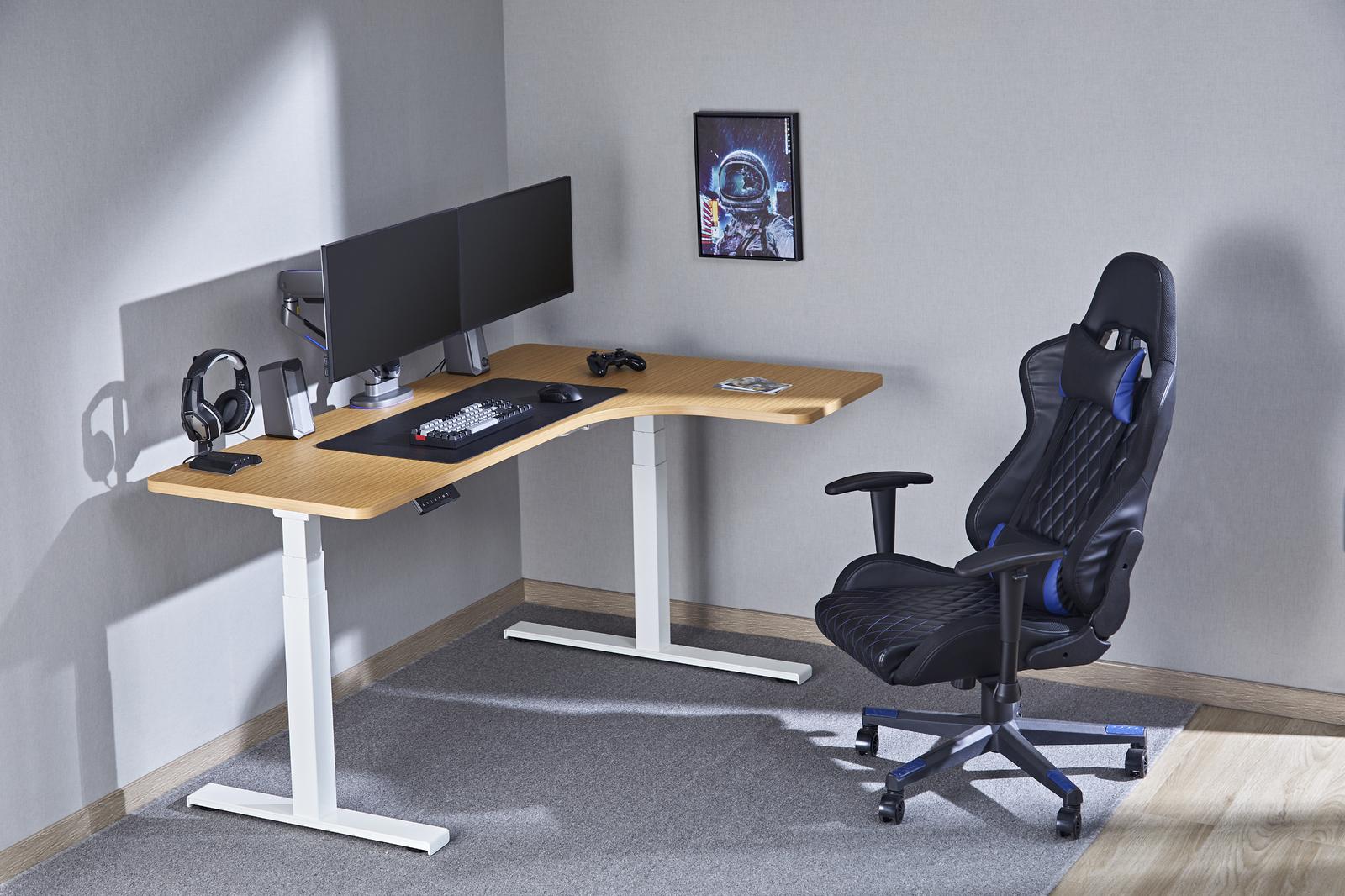 Gorilla Office 1600 x 1100 x 600mm Standing Desk (White/Oak)