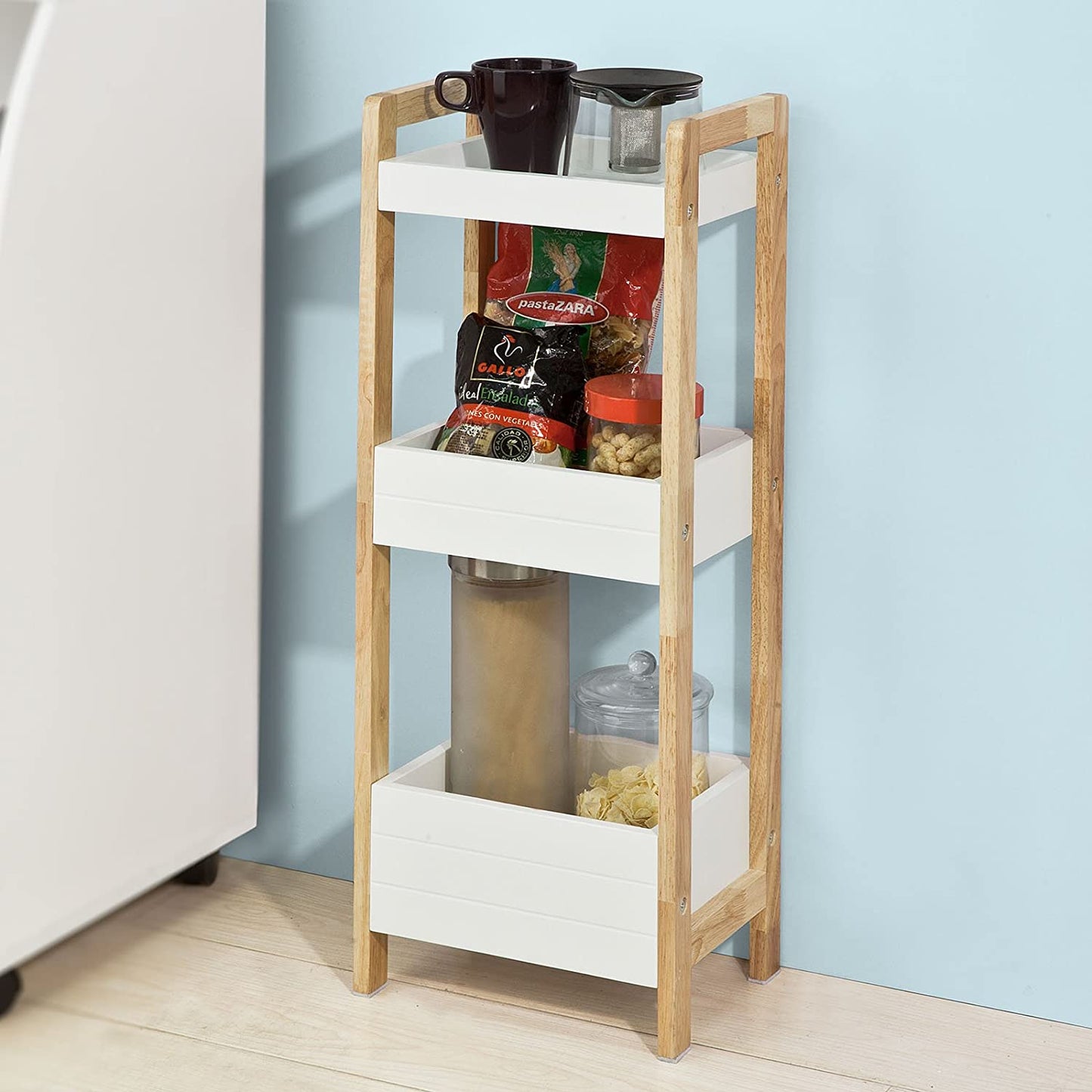3-Tier White Storage Bathroom Shelf | Auzzi Store