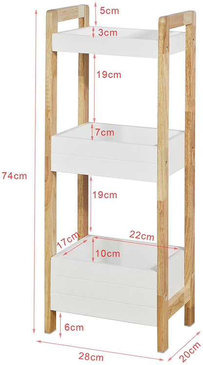 3-Tier White Storage Bathroom Shelf | Auzzi Store