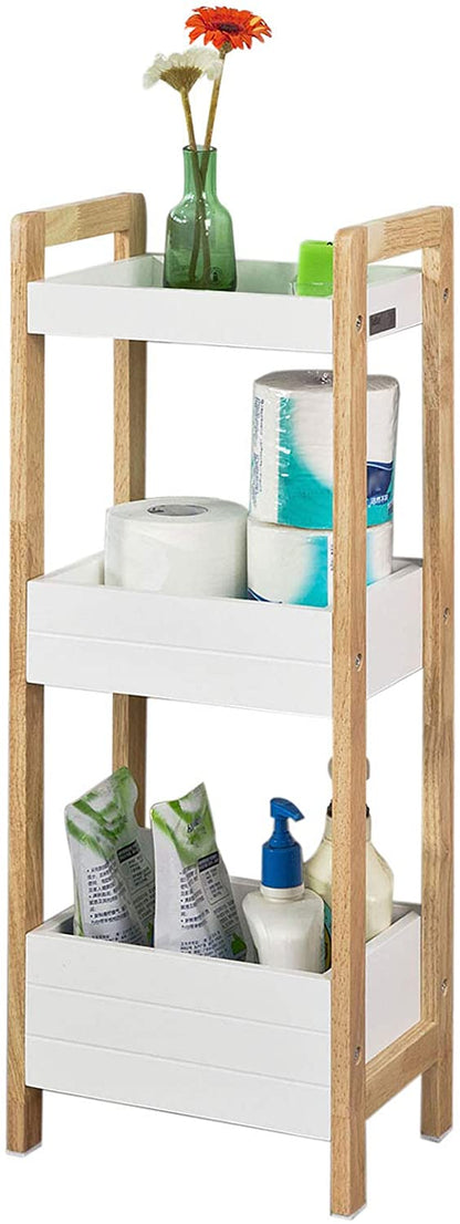 3-Tier White Storage Bathroom Shelf | Auzzi Store