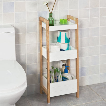 3-Tier White Storage Bathroom Shelf | Auzzi Store