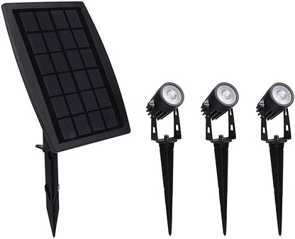 3 x LED Spotlights Powered Solar Garden Lights Outdoor Waterproof (Warm White) | Auzzi Store