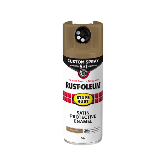 Rust Oleum 340g Satin Dark Taupe Spray Paint - 5 in 1 - Rust Protection - Auzzistore