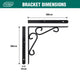 Carinya Scroll Stayed Bracket - 300mm Dark Grey Steel - 200kg Capacity