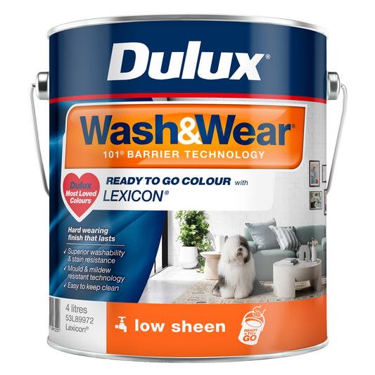 Dulux 4L Lexicon Low Sheen Interior Paint - Washable & Stain Resistant - Auzzistore