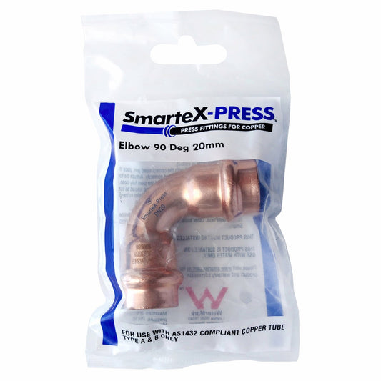 SmarteX-PRESS Elbow - 20mm - Copper - Flame-Free Installation – view 2 - Auzzistore