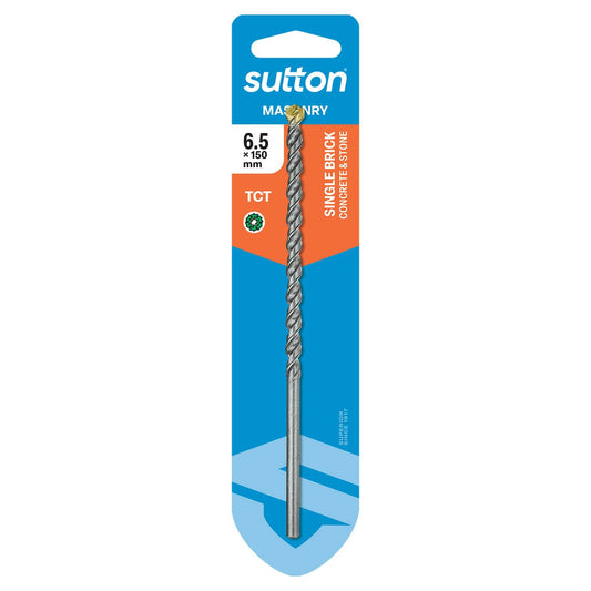 Sutton Tools Masonry Drill Bit - 6.5 x 150mm - Carbide Tip - Aggressive Drilling - Auzzistore