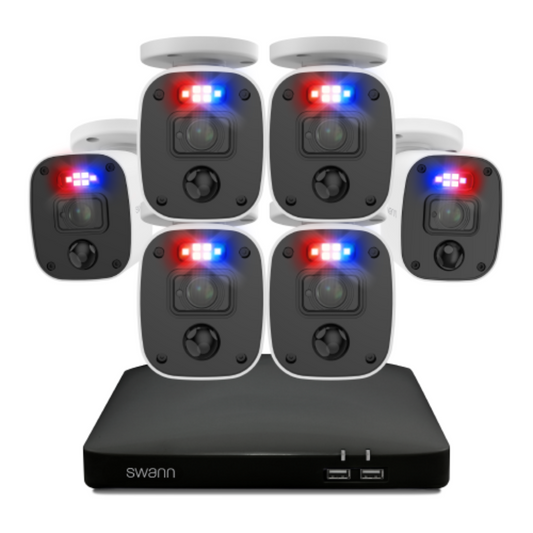Swann 6 Camera 8 Channel 2K DVR Security System - 1TB HDD - Audio Recording