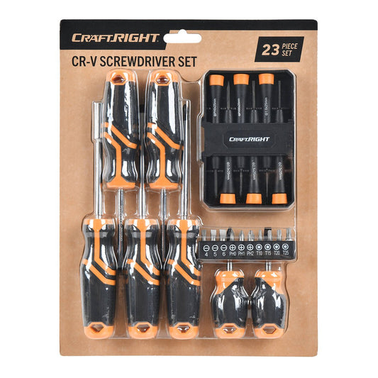 Craftright 23 Piece Screwdriver Set - Chrome Vanadium Steel - 230mm x 295mm – view 2 - Auzzistore