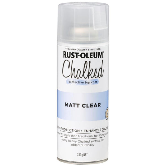 Rust Oleum Clear Ultra Matt Chalked Protective Top Coat 340g - 0.34L - Auzzistore