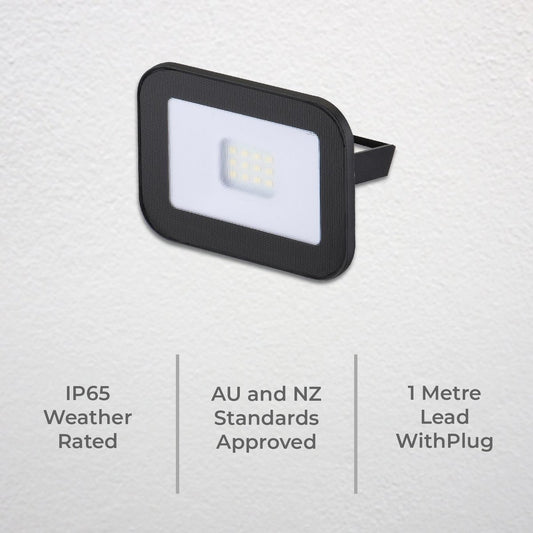 Deta 24W LED Slim Profile Security Flood Light - 2400 Lumens - Black – view 2