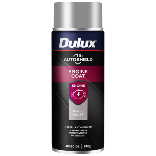 Dulux Autoshield Spray Paint - 340g - Silver - Engine Coat - Heat Resistant - Auzzistore