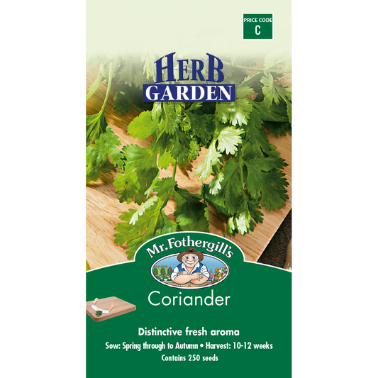Mr Fothergill Coriander Herb Seeds 60cm Green Annual Culinary Use - Auzzistore