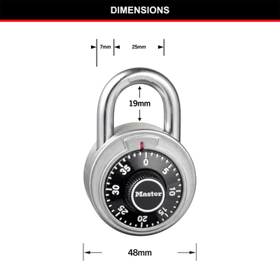 Master Lock 48mm Combination Padlock - Stainless Steel - Cut Resistant