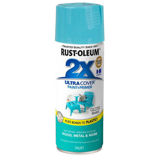 Rust-Oleum Ultra Cover Spray Paint - 340g - Gloss - Seaside Finish - Auzzistore