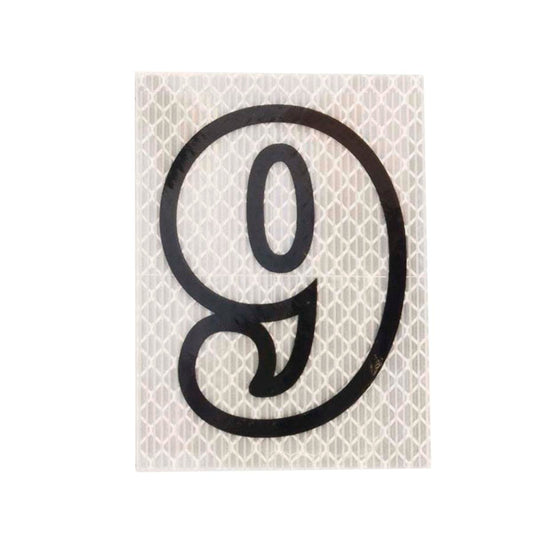 Sandleford 80mm Self Adhesive Night Shine House Number 9 - Reflective Silver - Auzzistore