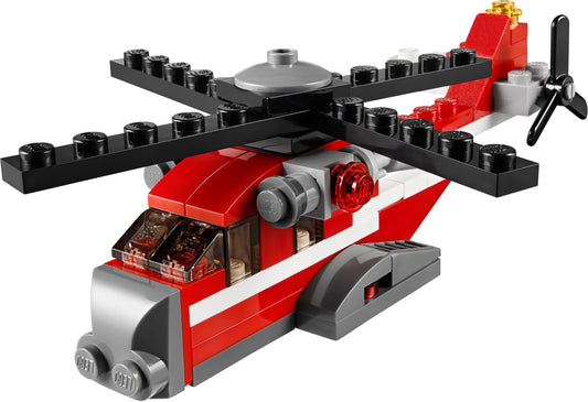 LEGO 31013 Red Thunder Helicopter 3-in-1 Rescue Biplane Boat Set – view 2 - Auzzistore
