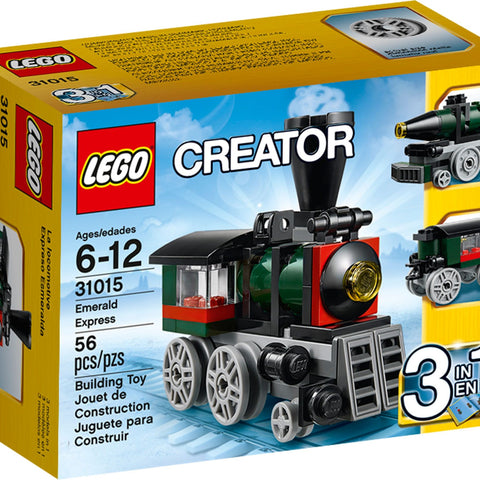 LEGO 31015 Emerald Express 3-in-1 Steam Train, Rocket, Carriage - Auzzistore