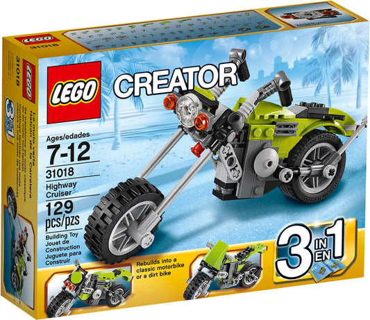 LEGO 31018 3-in-1 Highway Cruiser: Chopper, Motorbike & Dirt Bike - Auzzistore